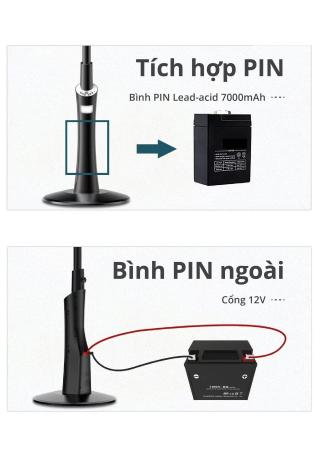 Quạt  sạc 3 trong 1 cao cấp HAKEN Model HK-RF88-18B.S